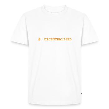 Bitcoin Revolution - Blanc / Orange / France - T-shirt Premium bio Homme - blanc - Devant - Nico (187cm)