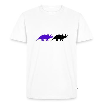 Tricératops - T-shirt Premium bio Homme - blanc - Devant - Nico (187cm)