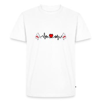 Cardio fréquence cardiaque pour Bâle Campagne Suisse - T-shirt Premium bio Homme - blanc - Devant - Nico (187cm)