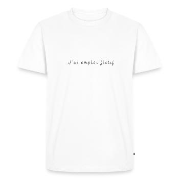 I can't I have a fictitious job - Men's Premium Organic T-Shirt - white - Front - Nico (187cm)