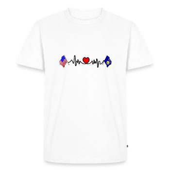 Cardio heart avec drapeau des États-Unis et drapeau du Montana - T-shirt Premium bio Homme - blanc - Devant - Nico (187cm)