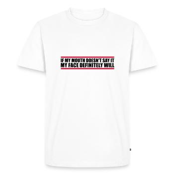 Mon visage le fera certainement - T-shirt Premium bio Homme - blanc - Devant - Nico (187cm)