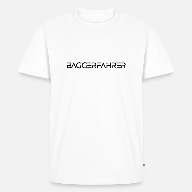 Baggerfahrer - Männer Premium Bio T-Shirt - Weiß