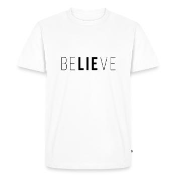 beLIEve - T-shirt Premium bio Homme - blanc - Devant - Nico (187cm)