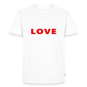 LOVE - T-shirt Premium bio Homme - blanc - Devant - Nico (187cm)