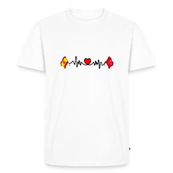 Cardio Cardio avec Drapeau Espagne, Turquie - T-shirt Premium bio Homme - blanc - Devant - Nico (187cm)