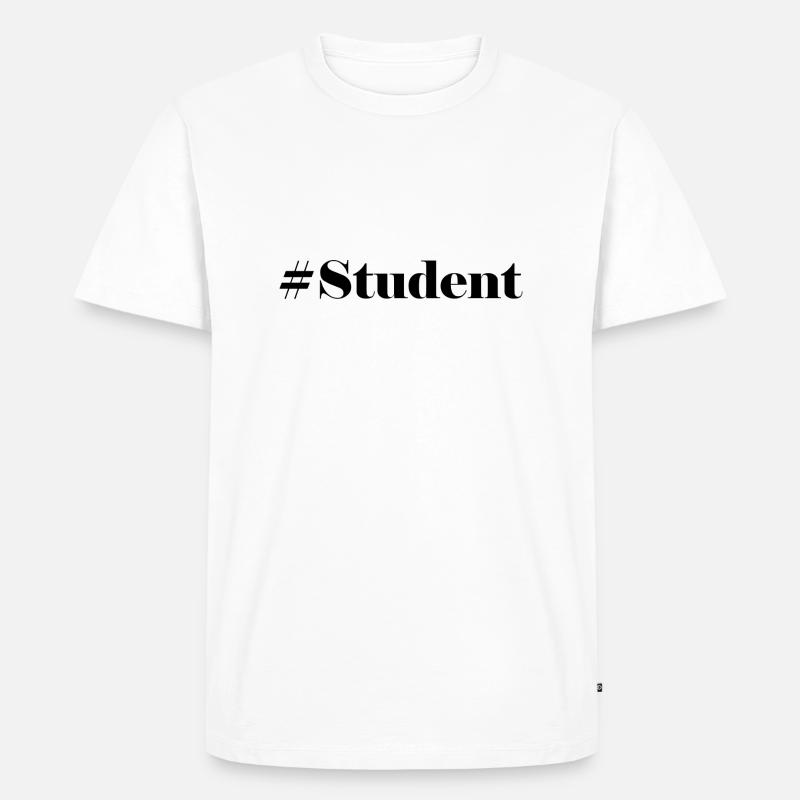 #Student Logo - Männer Premium Bio T-Shirt - Weiß