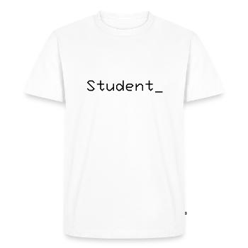 Student_ Logo Noir - T-shirt Premium bio Homme - blanc - Devant - Nico (187cm)