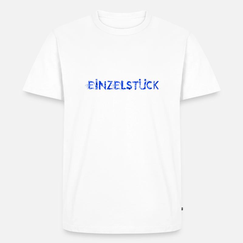 Einzelstück blau - Männer Premium Bio T-Shirt - Weiß