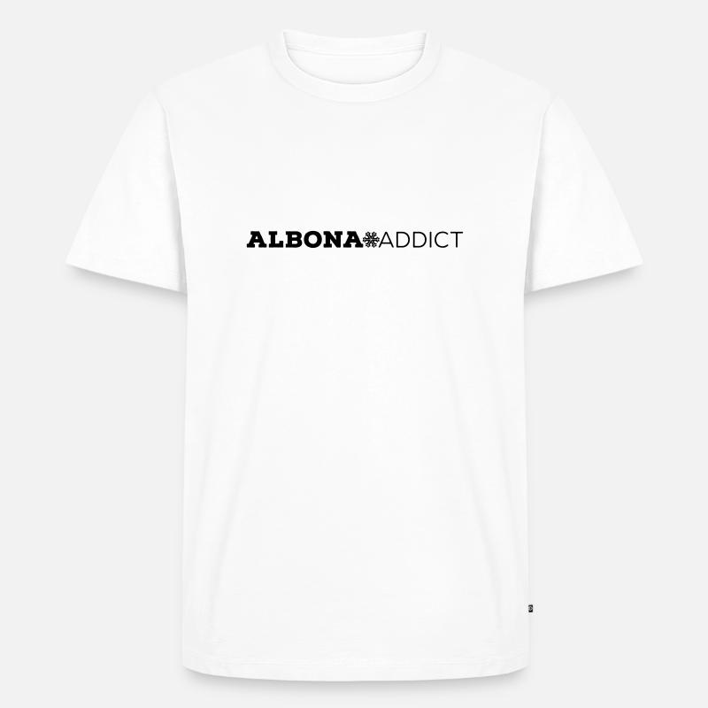 Ärmel ALBONA ADDICT - Männer Premium Bio T-Shirt - Weiß