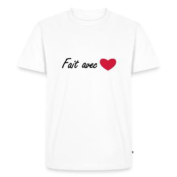 fait avec amour - T-shirt Premium bio Homme - blanc - Devant - Nico (187cm)