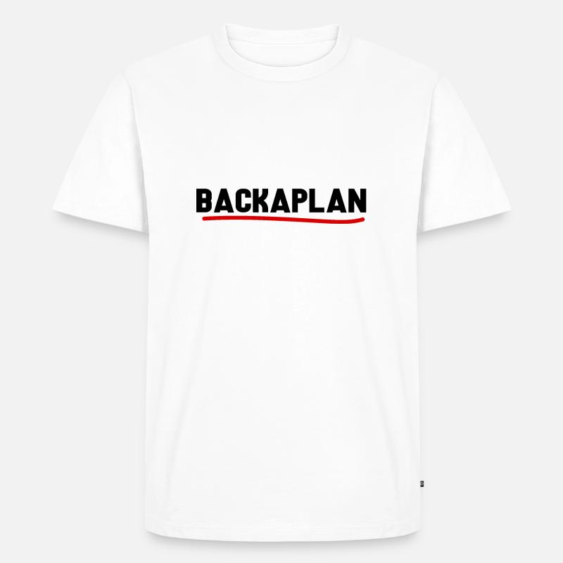 Backaplan - Men's Premium Organic T-Shirt - white
