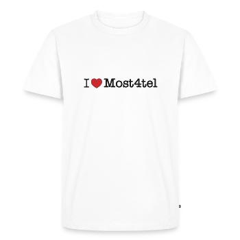 i love Most4tel - J’adore le Mostviertel - T-shirt Premium bio Homme - blanc - Devant - Nico (187cm)