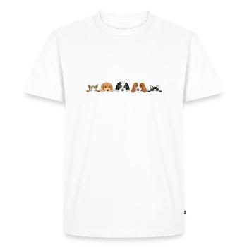 Peeking cute dogs and cats - Men's Premium Organic T-Shirt - white - Front - Nico (187cm)