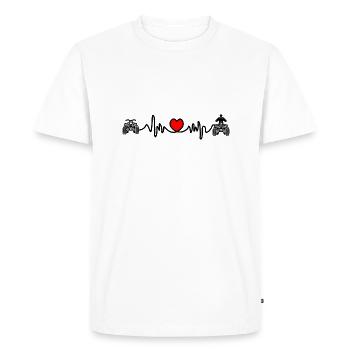 Fréquence cardiaque ou cardiogramme en quad - T-shirt Premium bio Homme - blanc - Devant - Nico (187cm)