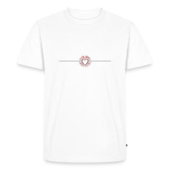 Ligne d’icônes en forme de cœur - T-shirt Premium bio Homme - blanc - Devant - Nico (187cm)