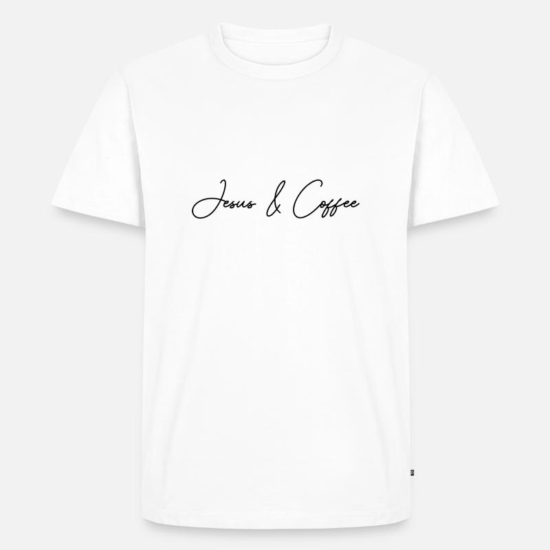 Coffee Jesus - Männer Premium Bio T-Shirt - Weiß