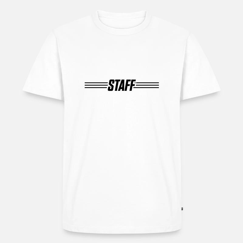 staff strich - Männer Premium Bio T-Shirt - Weiß
