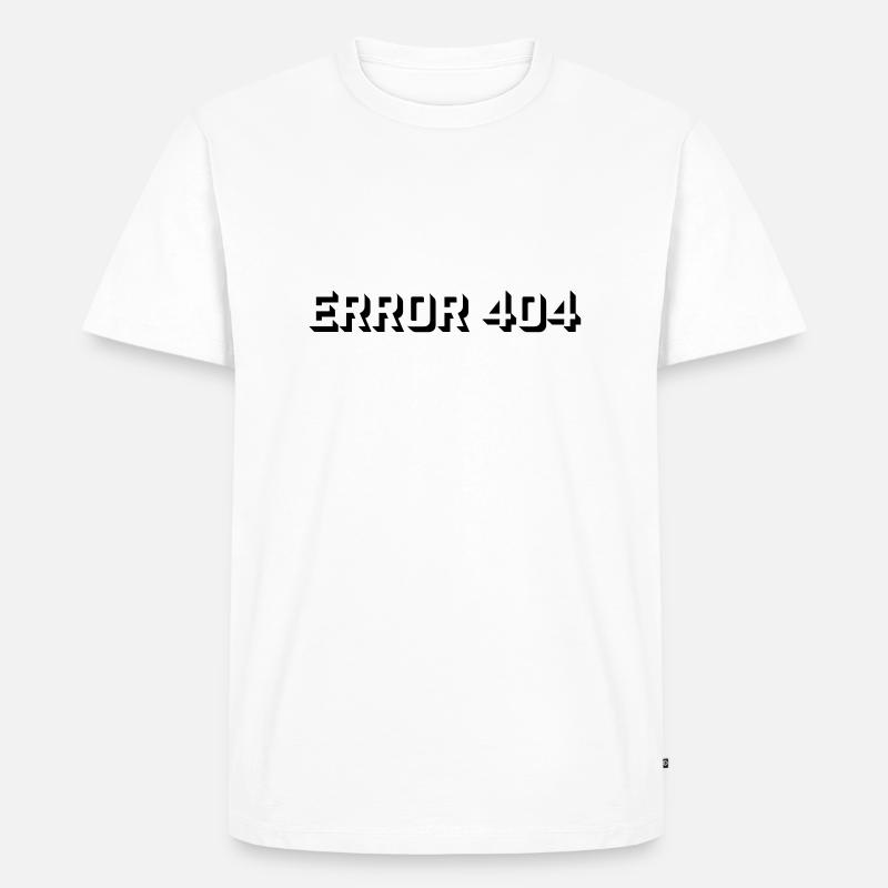 Nerd Computer Error 404 - Men's Premium Organic T-Shirt - white