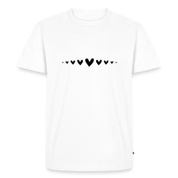 Hearts Line - Men's Premium Organic T-Shirt - white - Front - Nico (187cm)