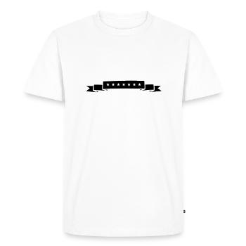 Banderole Stars - T-shirt Premium bio Homme - blanc - Devant - Nico (187cm)