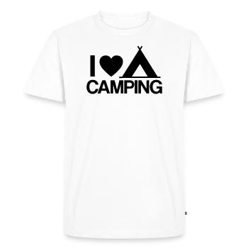 j'aime des tentes de camping cadeau tente vacances Voyage - T-shirt Premium bio Homme - blanc - Devant - Nico (187cm)