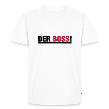 LE PATRON - T-shirt Premium bio Homme - blanc - Devant - Nico (187cm)
