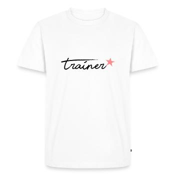 Entraîneur - T-shirt Premium bio Homme - blanc - Devant - Nico (187cm)