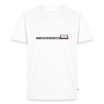 belle journée pour apprendre - T-shirt Premium bio Homme - blanc - Devant - Nico (187cm)