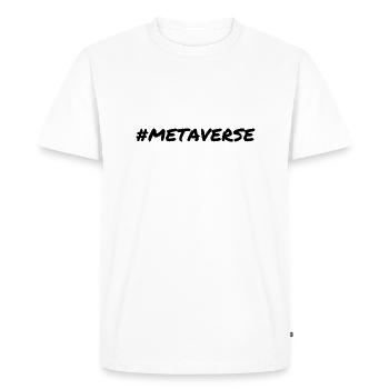 Metaverse web 3.0 blockchain - T-shirt Premium bio Homme - blanc - Devant - Nico (187cm)