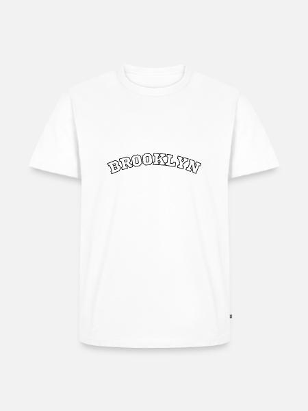Brooklyn outline black - Männer Premium Bio T-Shirt - Weiß