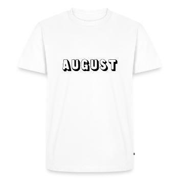 Name - August - Men's Premium Organic T-Shirt - white - Front - Nico (187cm)