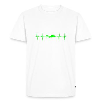 Heartbeat Diving Mask - Men's Premium Organic T-Shirt - white - Front - Nico (187cm)