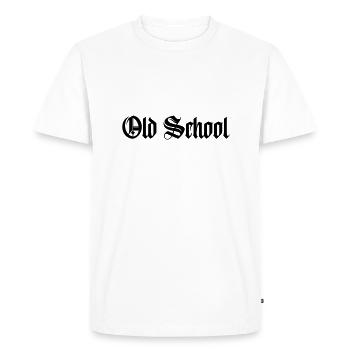 Vieille école - T-shirt Premium bio Homme - blanc - Devant - Nico (187cm)
