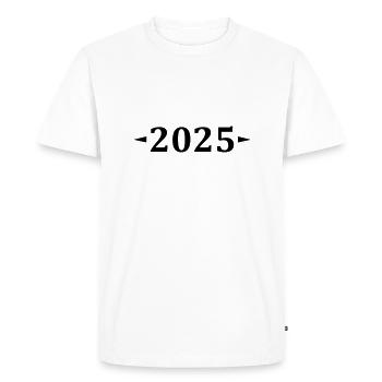 2025 - Men's Premium Organic T-Shirt - white - Front - Nico (187cm)