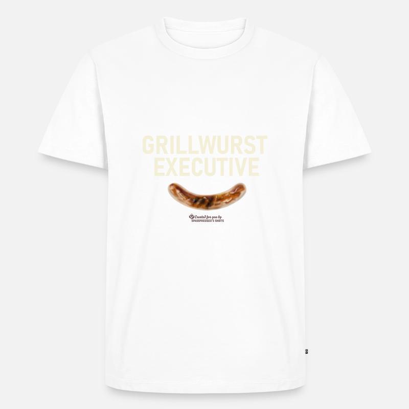 Grillspruch Grillwurst Executive - Männer Premium Bio T-Shirt - Weiß