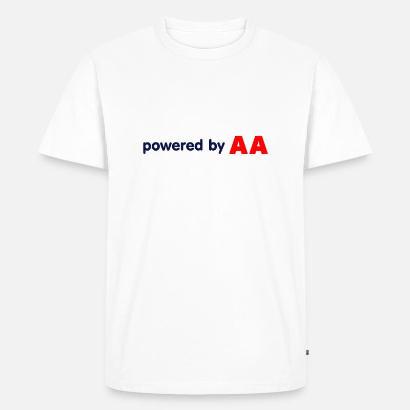 powered by AA - Männer Premium Bio T-Shirt - Weiß