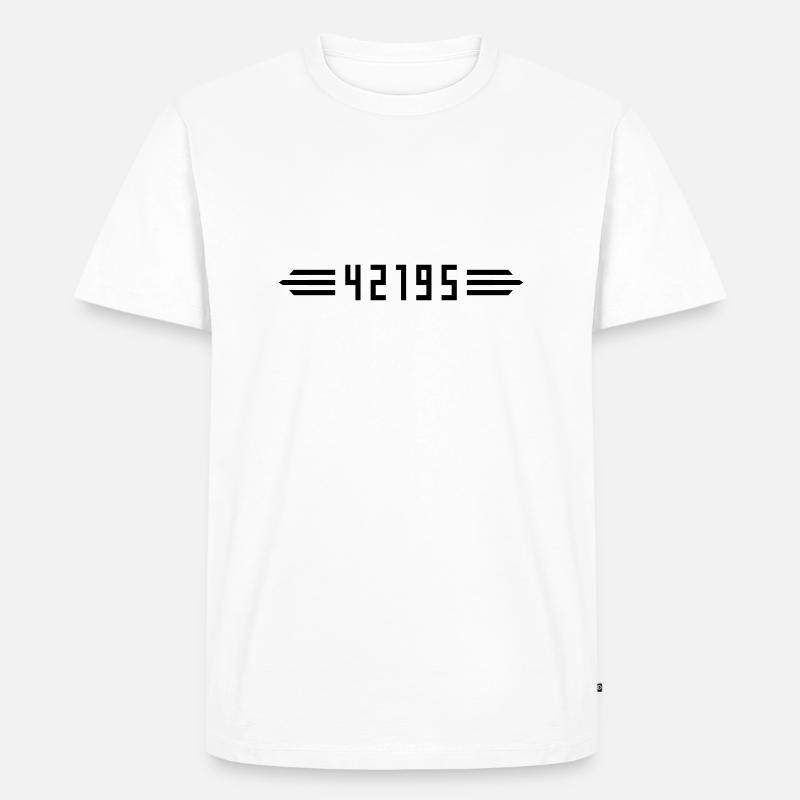 Marathon 42195 Meter - Männer Premium Bio T-Shirt - Weiß