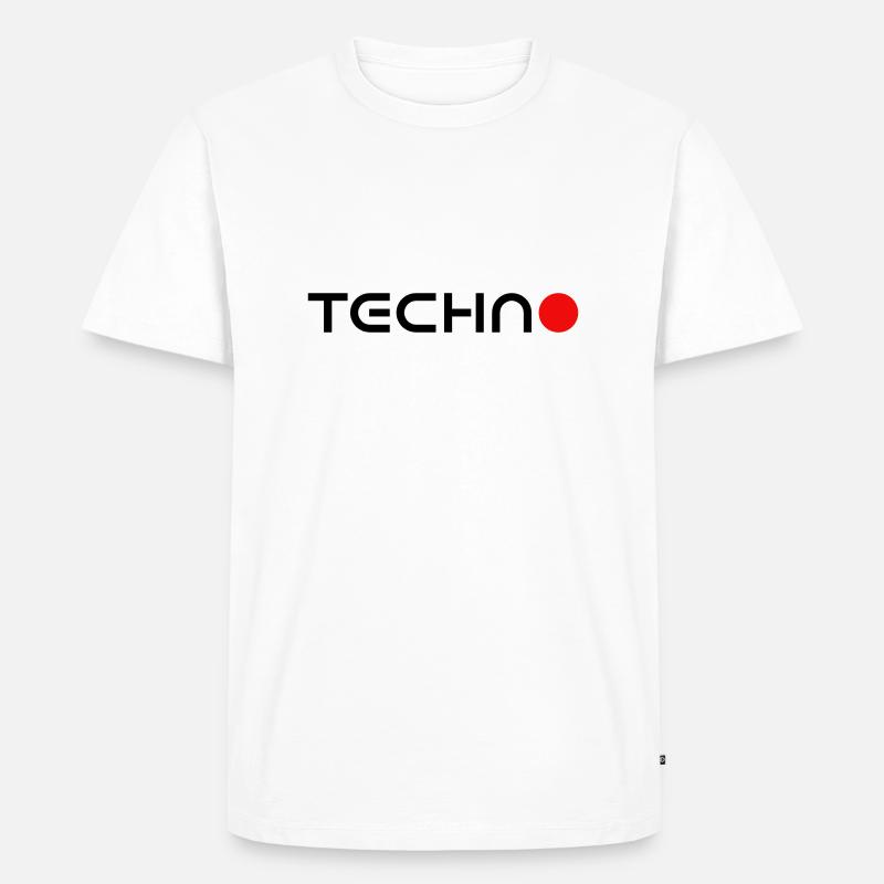 Techno, Techno et Techno - T-shirt Premium bio Homme - blanc
