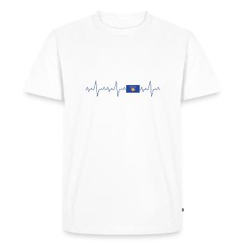 Kosovo Heartbeat ECG Albanie - T-shirt Premium bio Homme - blanc - Devant - Nico (187cm)