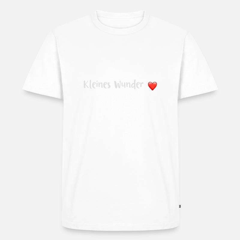 kleines Wunder Babysprüche - Männer Premium Bio T-Shirt - Weiß