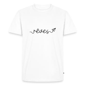 Rêves - T-shirt Premium bio Homme - blanc - Devant - Nico (187cm)