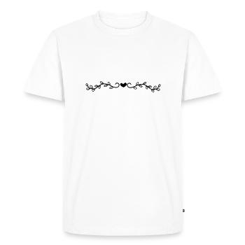 Valentine's Day, Monogram, Hearts, Love, Romance - T-shirt Premium bio Homme - blanc - Devant - Nico (187cm)