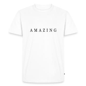 amazing - Men's Premium Organic T-Shirt - white - Front - Nico (187cm)