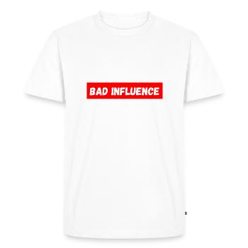Bad influence - T-shirt Premium bio Homme - blanc - Devant - Nico (187cm)