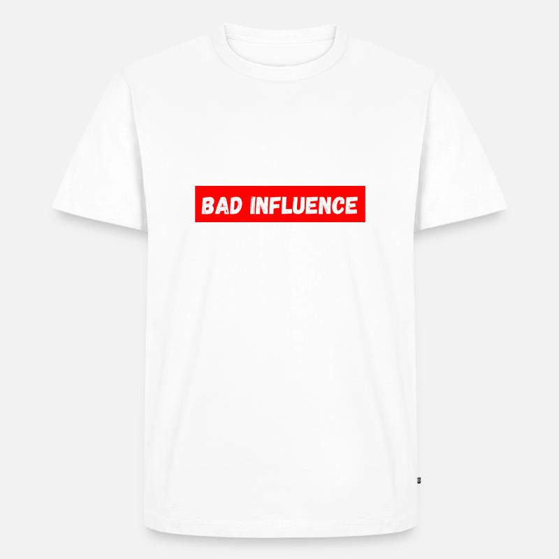 Schlechter Einfluss - Männer Premium Bio T-Shirt - Weiß