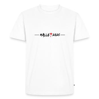 Malle 2025 - T-shirt Premium bio Homme - blanc - Devant - Nico (187cm)