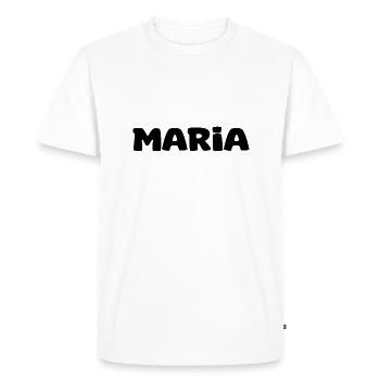 Nom - Maria - T-shirt Premium bio Homme - blanc - Devant - Nico (187cm)