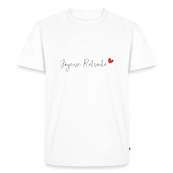 RETRAITE. BONNE RETRAITE. JOYEUSE RETRAITE - T-shirt Premium bio Homme - blanc - Devant - Nico (187cm)