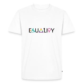 Égalité LGBT Sentence Cadeau Pride Droits - T-shirt Premium bio Homme - blanc - Devant - Nico (187cm)